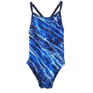 TYR Durafast Competitive Swimsuit Size 28 (XXS) Blue One Piece Bathing Suit